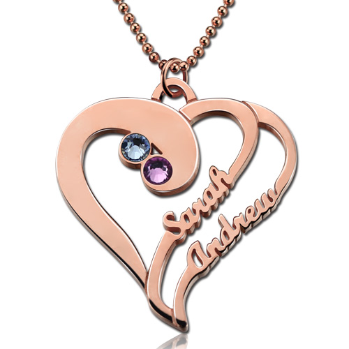 Collier Personnalisé De Nom De Coeur Damour Avec Le Cadeau De Naissance Pour Elle